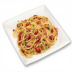 Spaghetti alla mediterranea podori e basilico